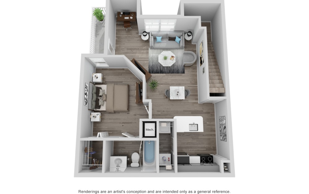 Brighton Cheshire - 1 bedroom floorplan layout with 1 bathroom and 672 square feet