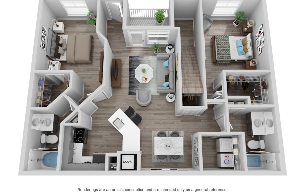 Hampshire Kent - 2 bedroom floorplan layout with 2 baths and 1081 square feet.