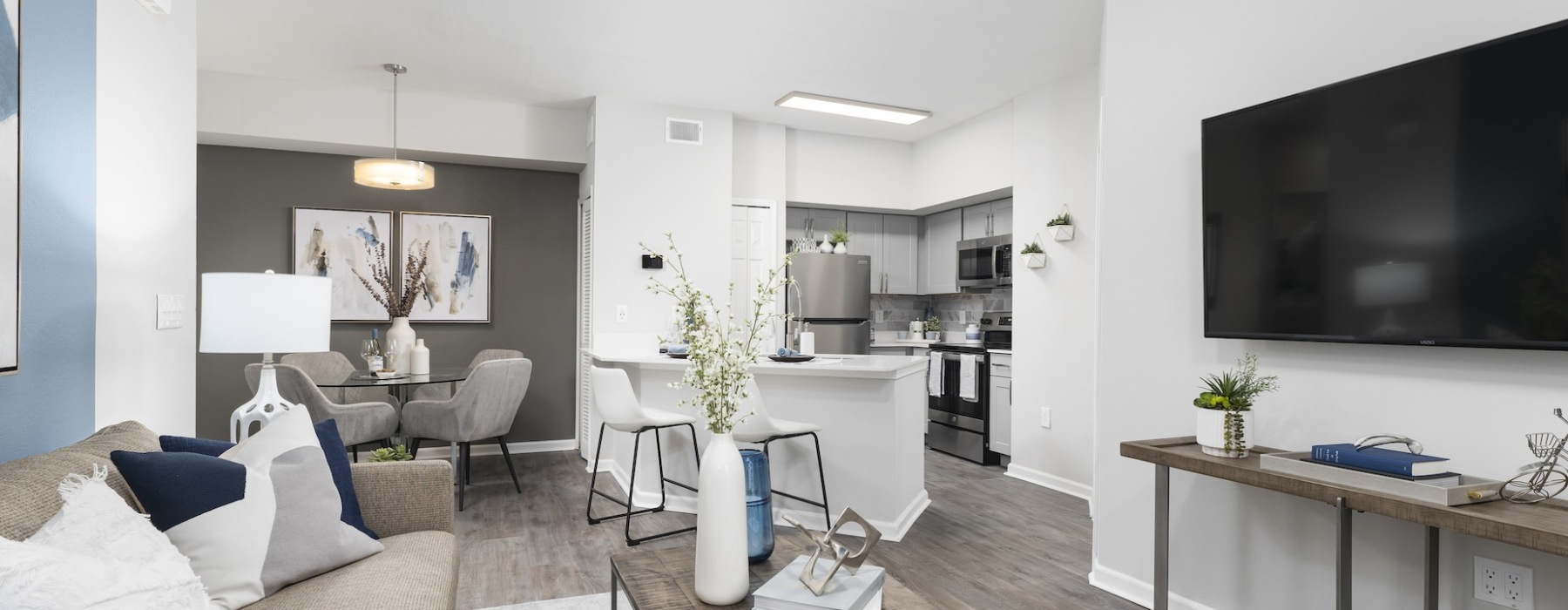 The Kensley Model Apartment Living Room with Furnishings
